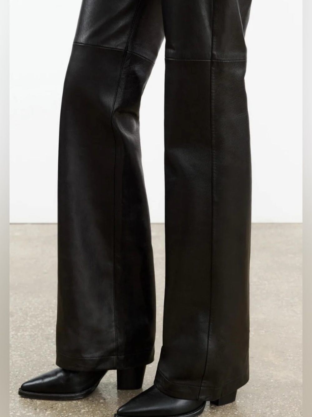 Danier Black Genuine Leather Pants Bootcut Size 10 Women's Mid Rise Y2K Vintage